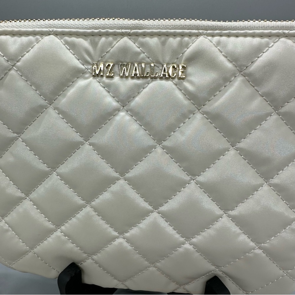 MZ Wallace Quilted Crossbody Bag in Ivory with Gold Chain - Picture 14 of 14
